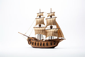 木质帆船高清古代帆船模型