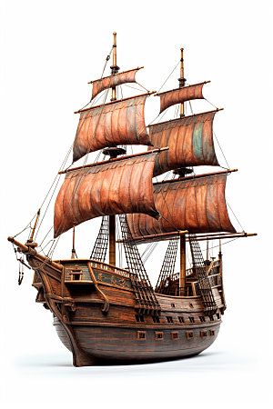 木质帆船大航海欧洲模型