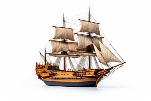 木质帆船大航海欧洲模型