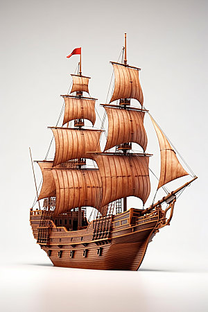 木质帆船高清欧洲模型