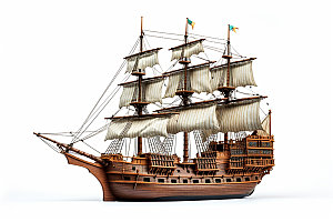 木质帆船古代帆船经典模型