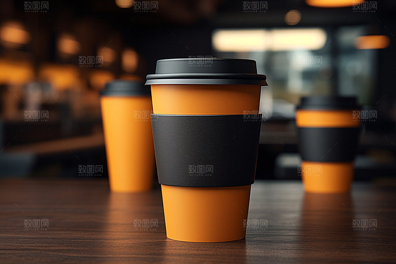 咖啡杯杯身模型样机