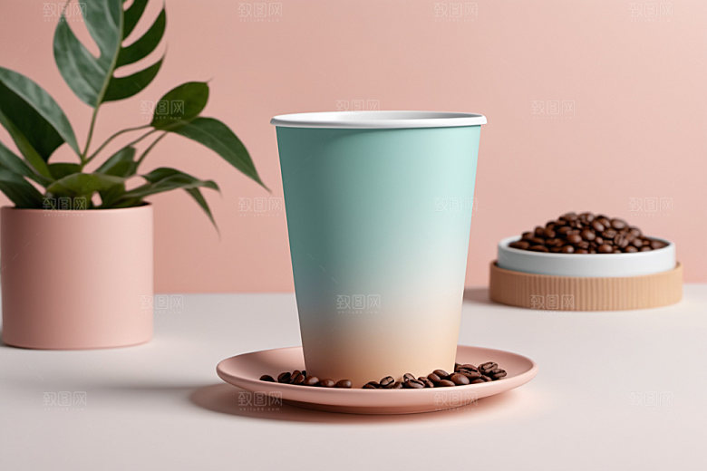奶茶杯大气电商样机