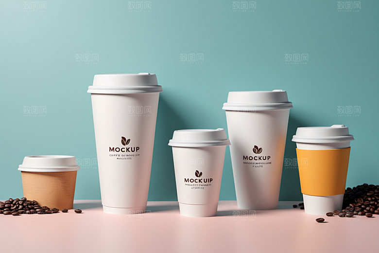奶茶杯纸杯3D样机