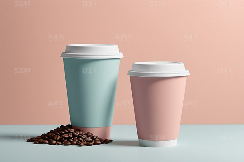 奶茶杯大气纸杯样机