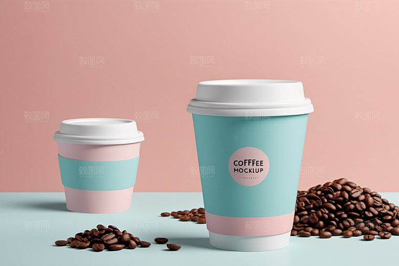 奶茶杯纸杯模型样机