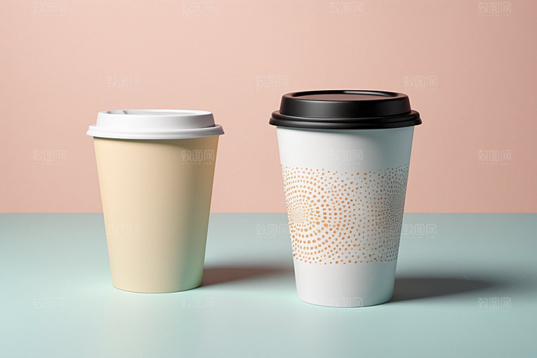 奶茶杯简洁纸杯样机