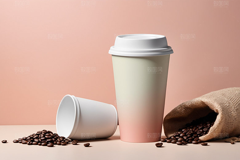 奶茶杯纸杯电商样机