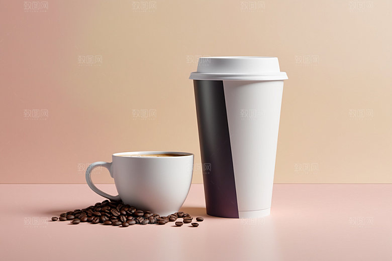 奶茶杯简洁饮料杯样机