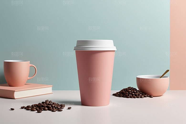 奶茶杯咖啡杯模型样机