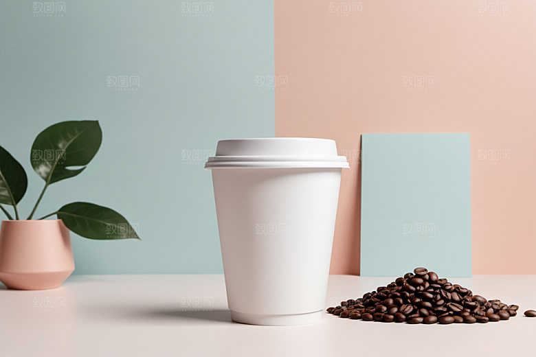 奶茶杯立体简洁样机