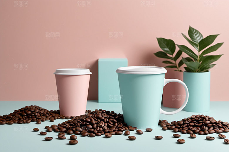 奶茶杯纸杯电商样机