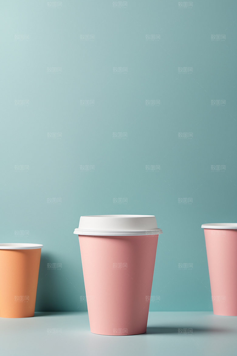 奶茶杯纸杯3D样机