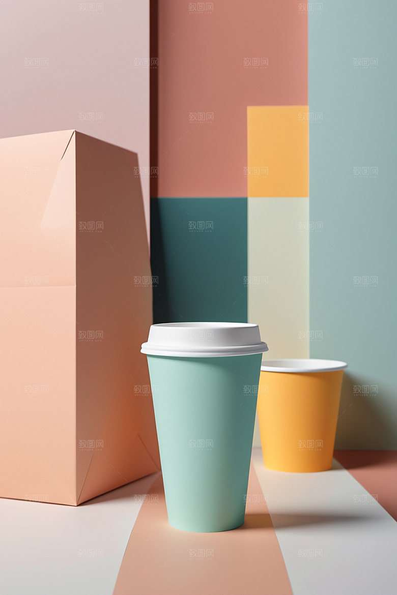 奶茶杯环保杯纸杯样机