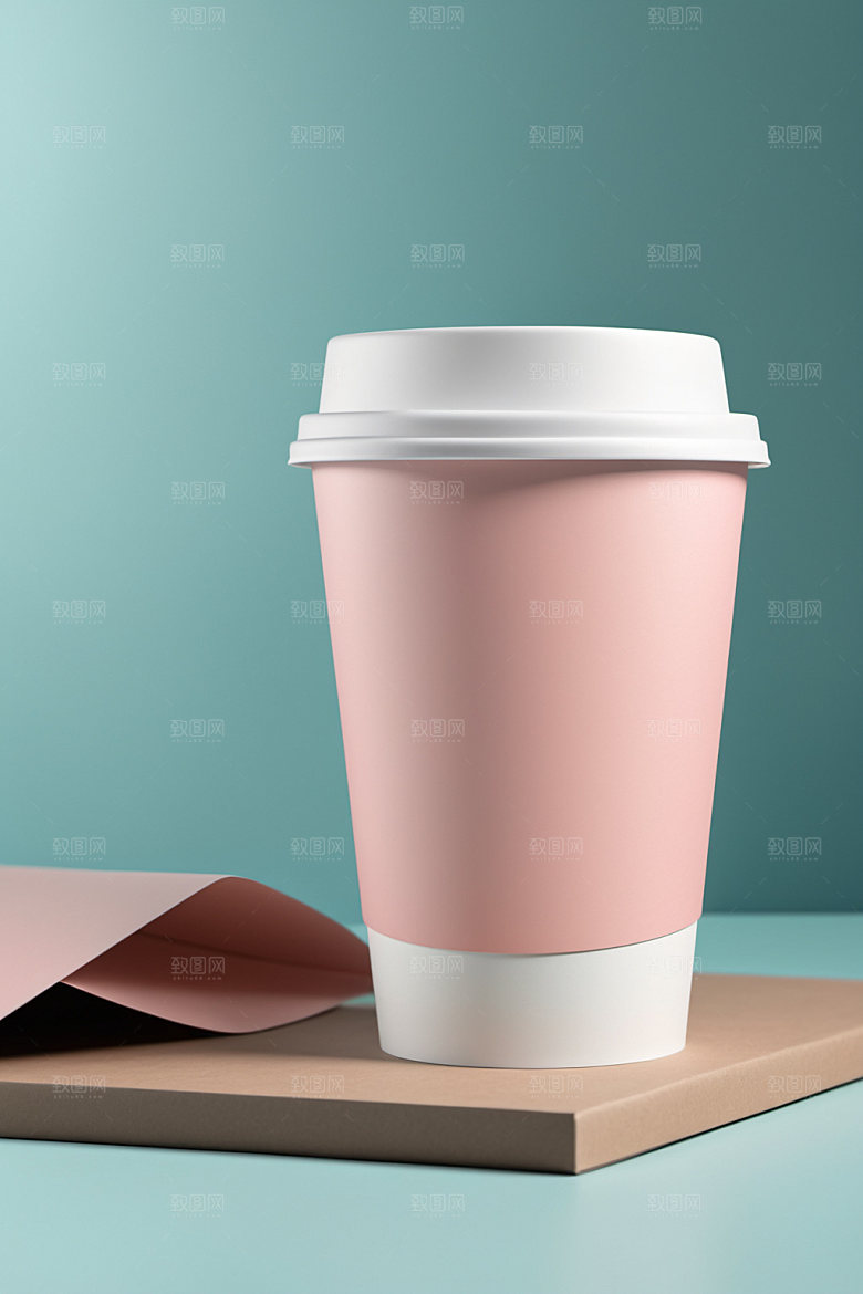 奶茶杯简洁纸杯样机