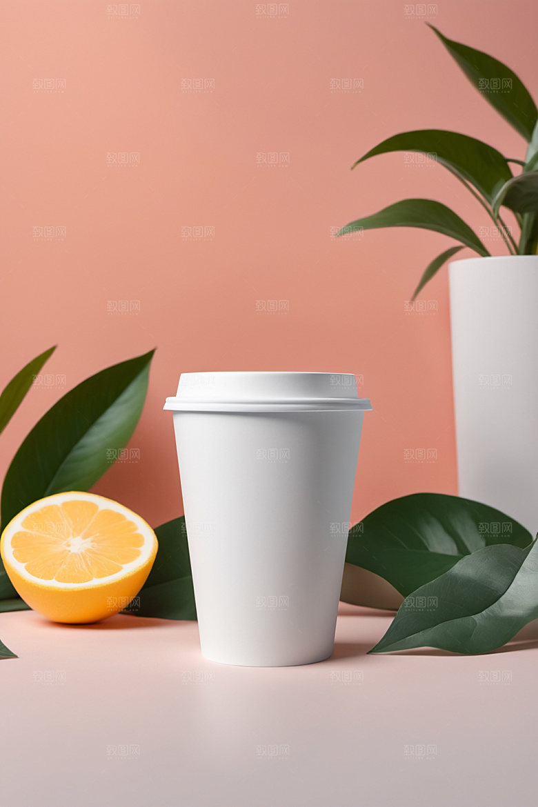 奶茶杯纸杯大气样机