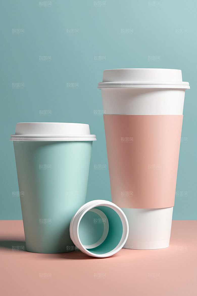 奶茶杯纸杯立体样机