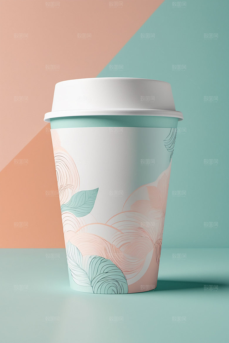 奶茶杯环保杯简洁样机
