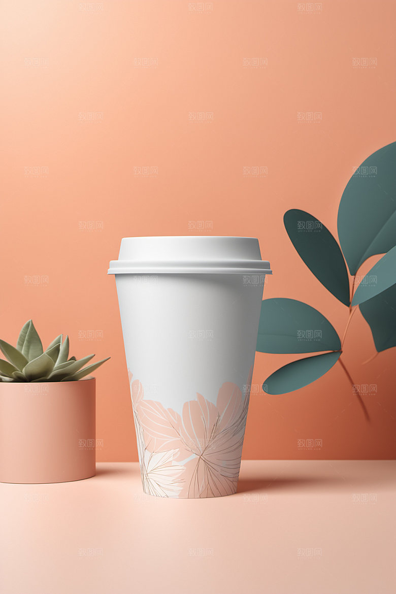 奶茶杯3D模型样机