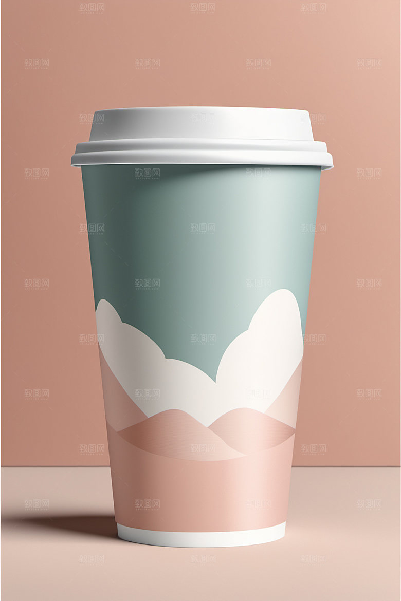 奶茶杯3D纸杯样机