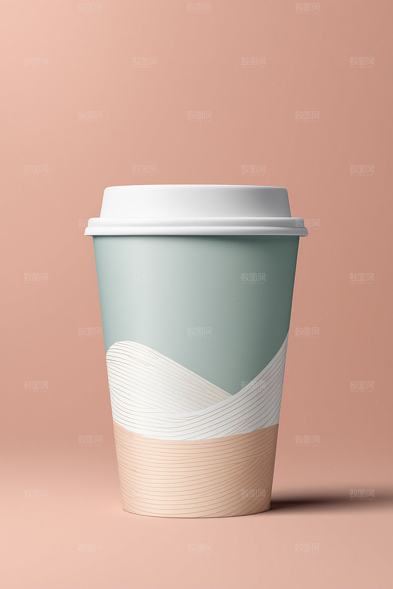 奶茶杯简洁咖啡杯样机