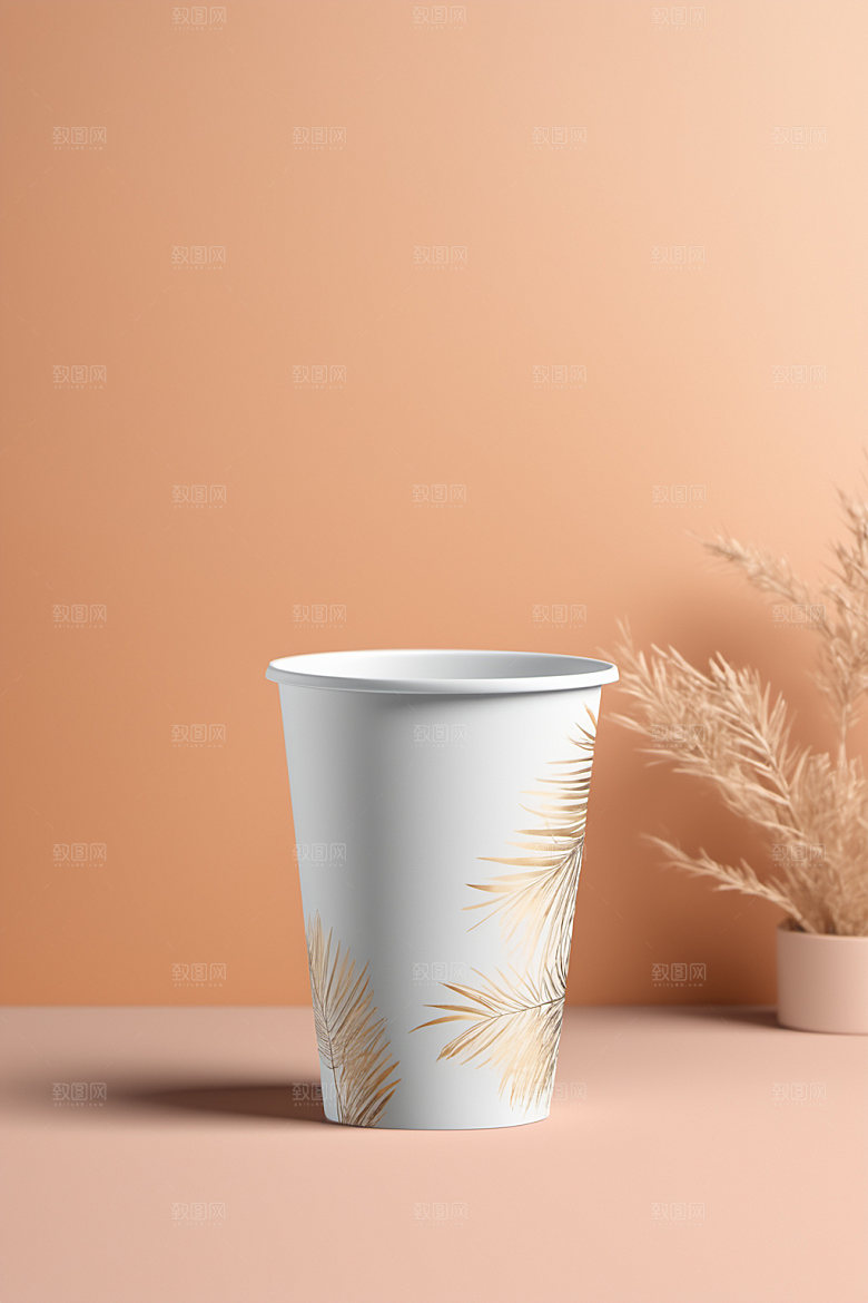 奶茶杯3D环保杯样机