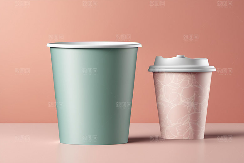 奶茶杯简洁立体样机