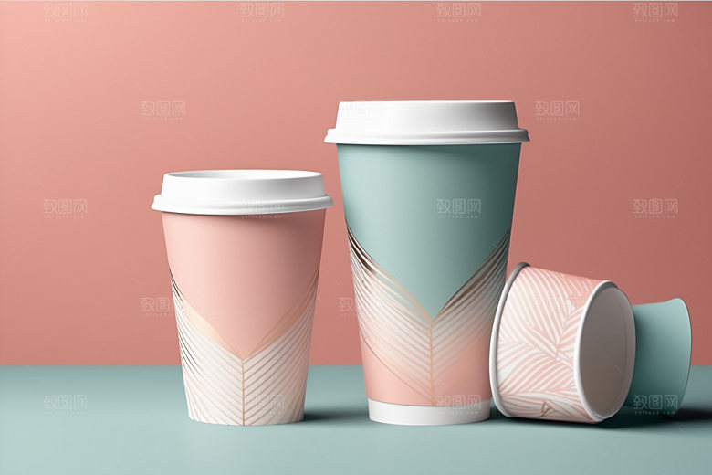 奶茶杯纸杯模型样机