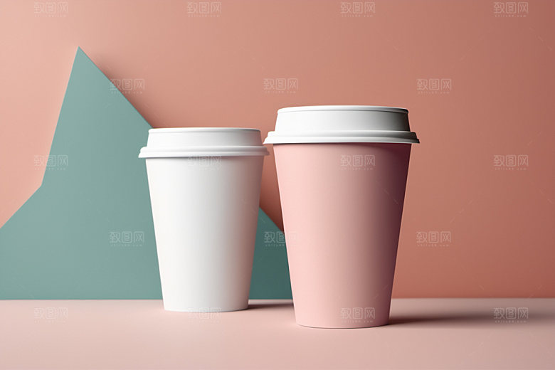 奶茶杯纸杯3D样机
