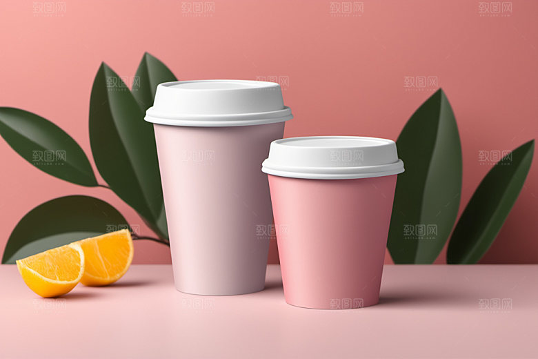 奶茶杯纸杯大气样机
