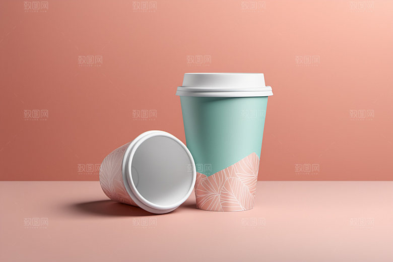 奶茶杯3D纸杯样机