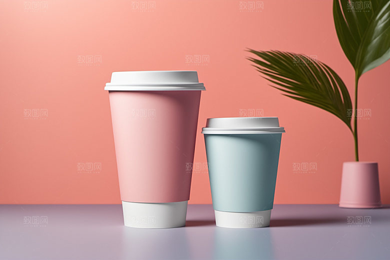 奶茶杯环保杯模型样机