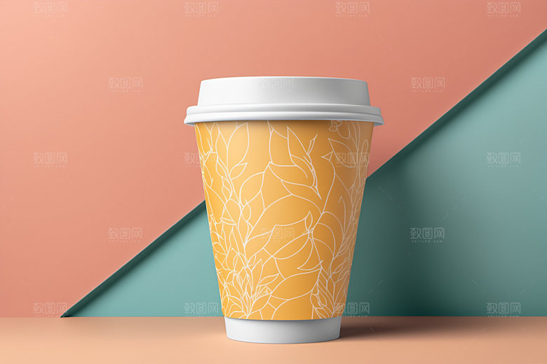奶茶杯环保杯纸杯样机
