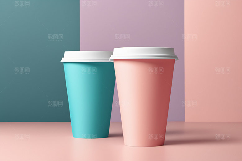 奶茶杯饮料杯模型样机