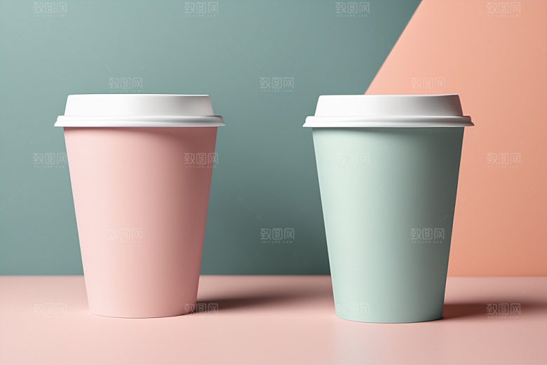 奶茶杯纸杯大气样机