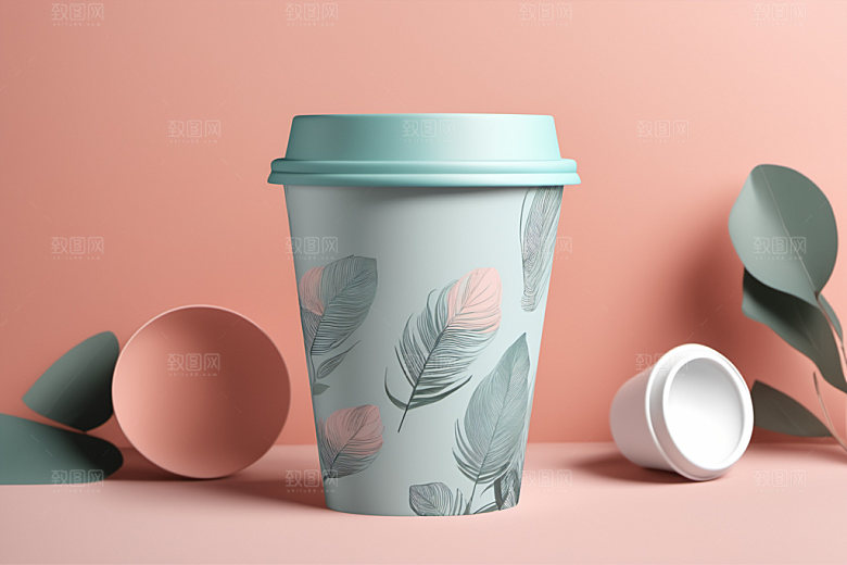 奶茶杯咖啡杯模型样机