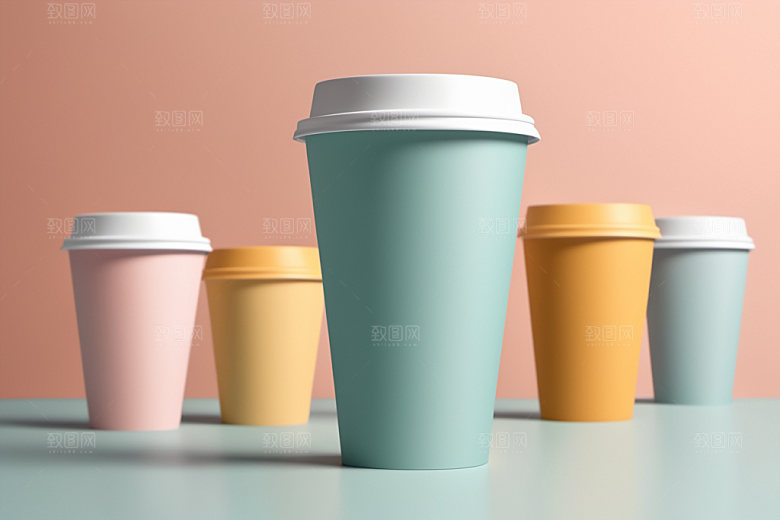 奶茶杯大气3D样机