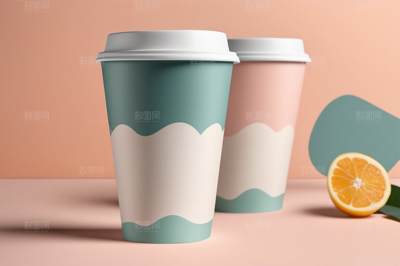 奶茶杯大气立体样机