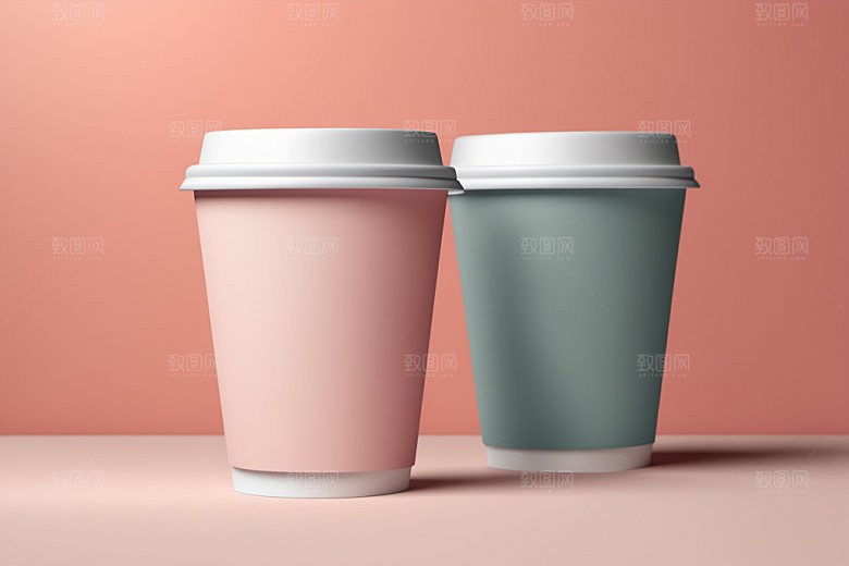 奶茶杯纸杯饮料杯样机