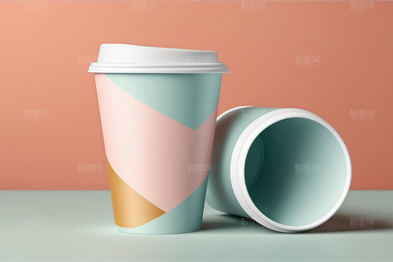 奶茶杯纸杯大气样机