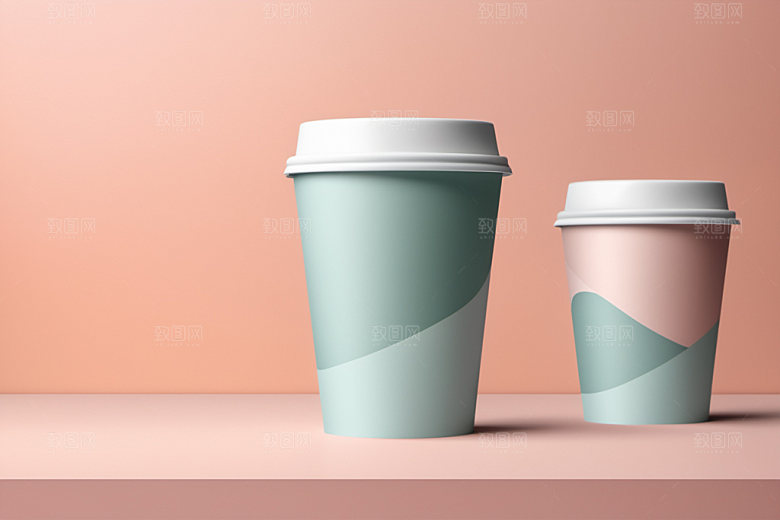 奶茶杯纸杯模型样机