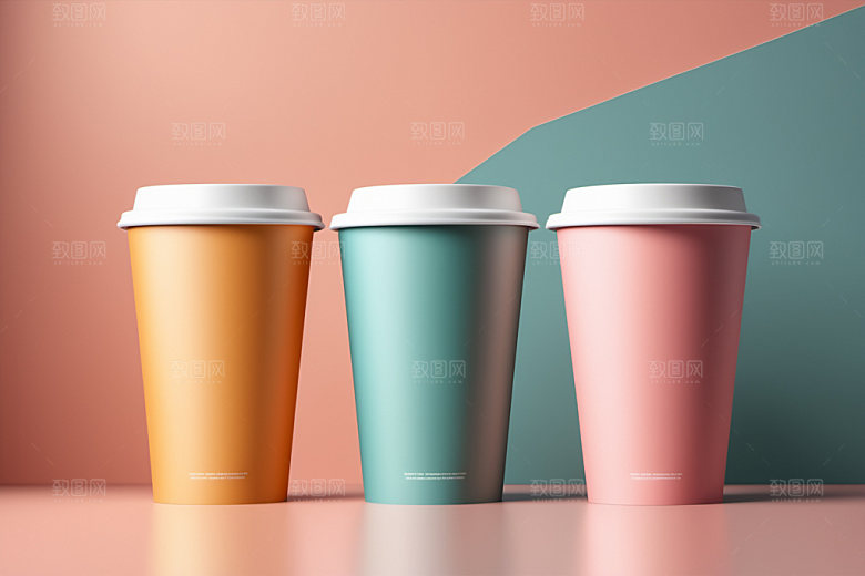 奶茶杯简洁咖啡杯样机