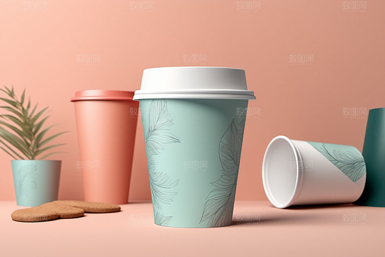 奶茶杯立体环保杯样机