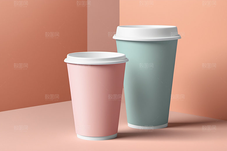 奶茶杯环保杯纸杯样机