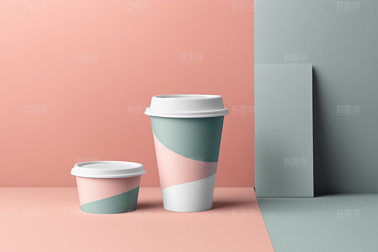 奶茶杯纸杯模型样机