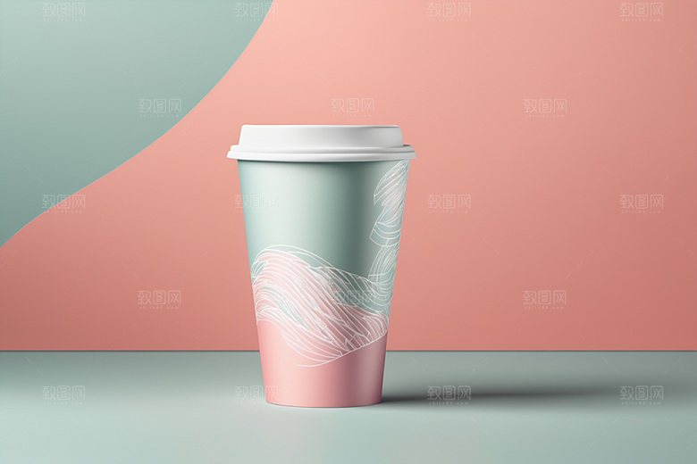奶茶杯模型纸杯样机