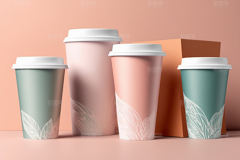 奶茶杯电商纸杯样机