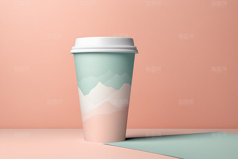 奶茶杯大气纸杯样机