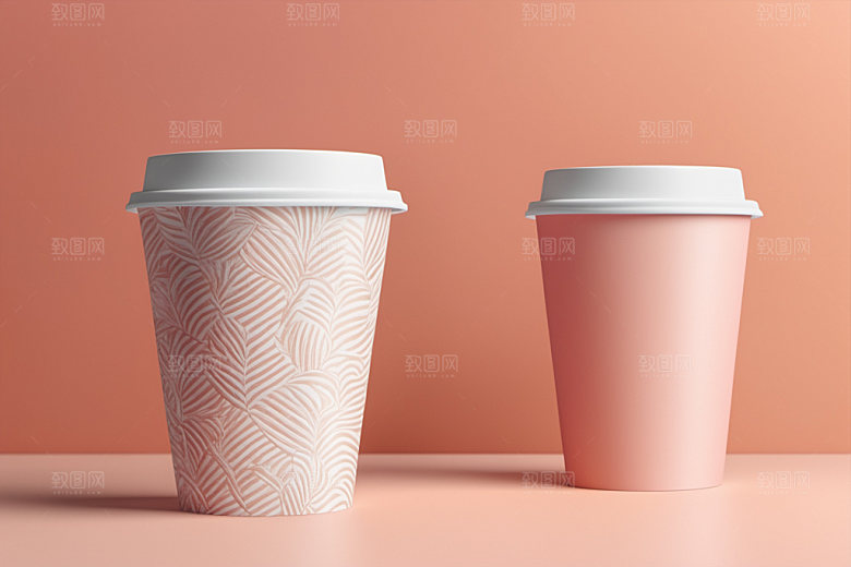 奶茶杯纸杯模型样机