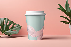 奶茶杯简洁饮料杯样机